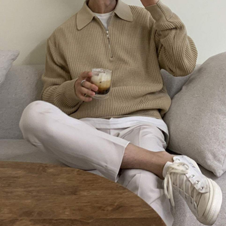 Pull homme moderne à quart de zip