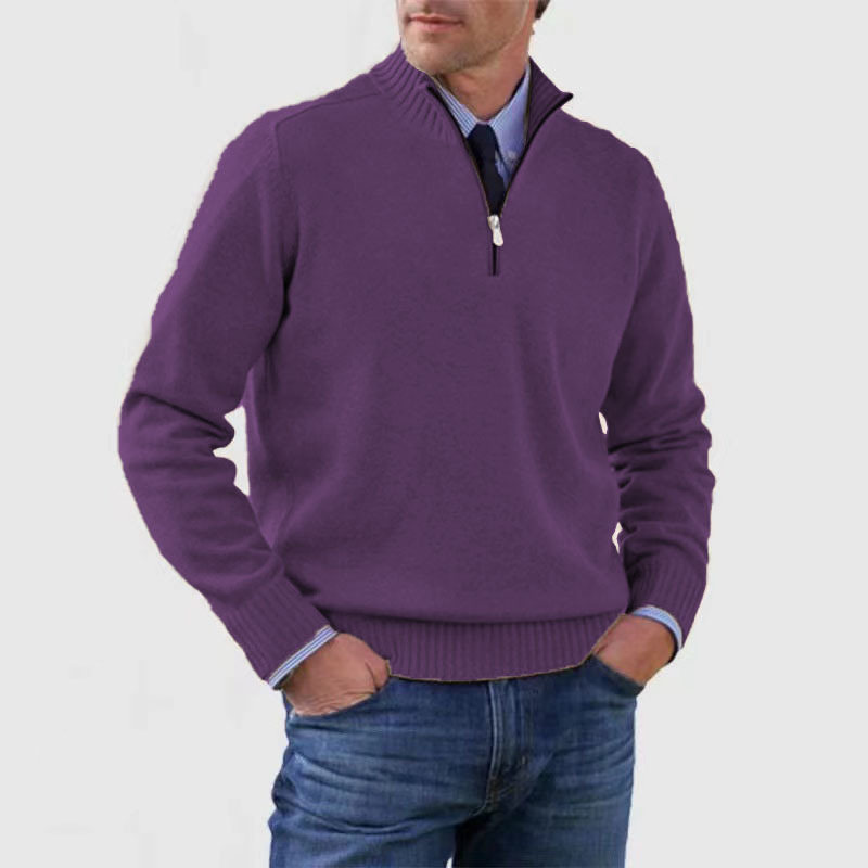 Pull homme moderne semi-zippé