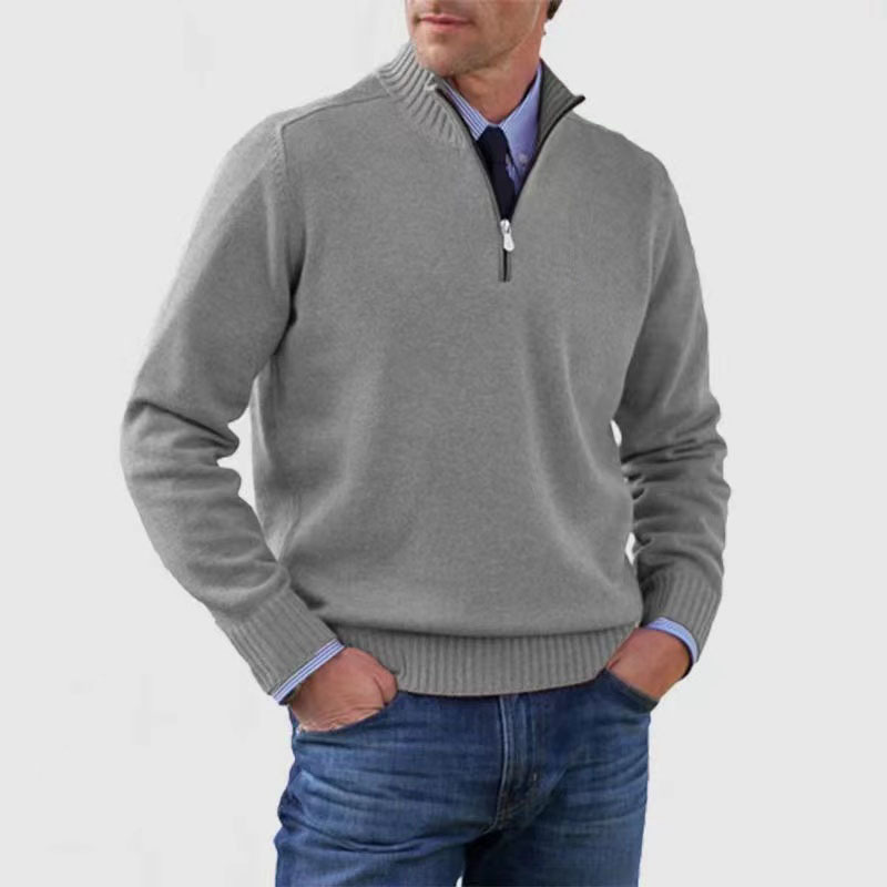 Pull homme moderne semi-zippé