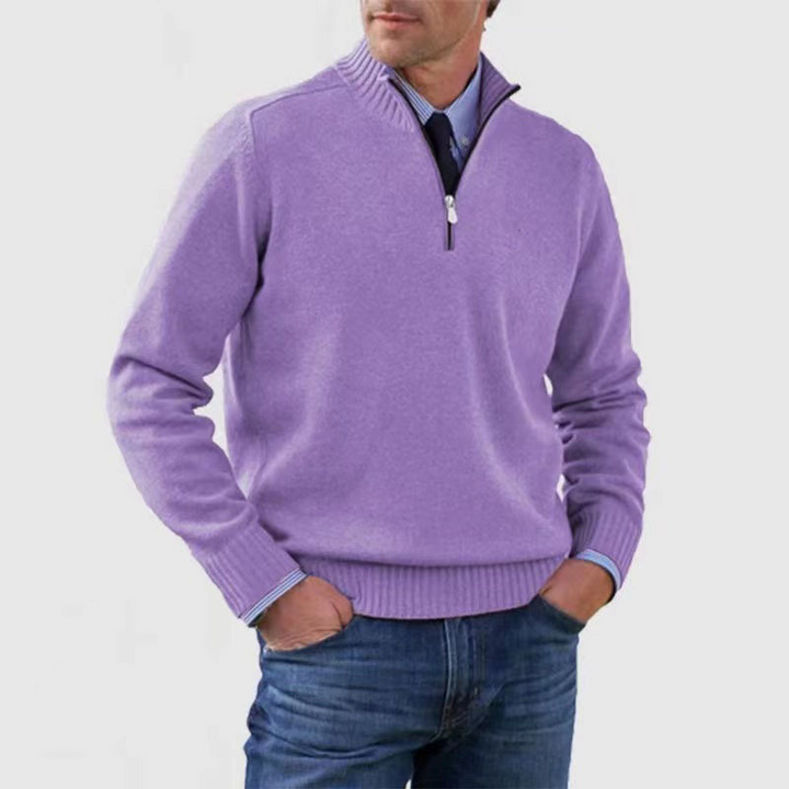 Pull homme moderne semi-zippé