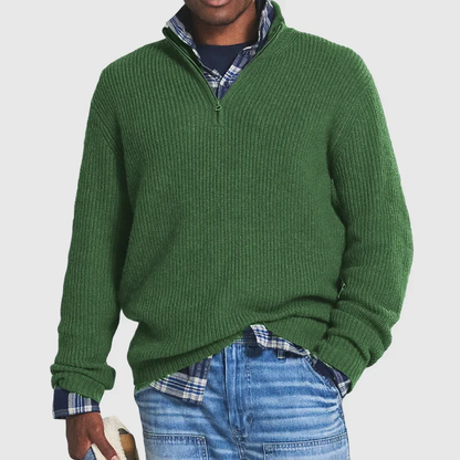 Pull Homme Décontracté Col Montant Zippé