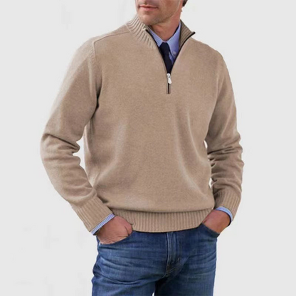 Pull homme à demi-zip coupe décontractée