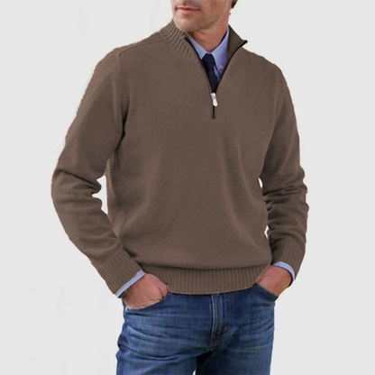 Pull homme à demi-zip coupe décontractée