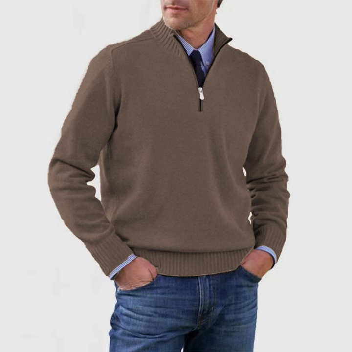 Pull homme à demi-zip coupe décontractée