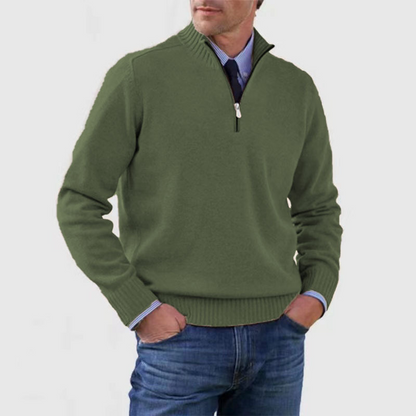 Pull homme à demi-zip coupe décontractée