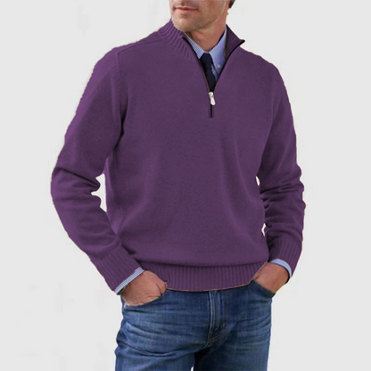 Pull homme à demi-zip coupe décontractée