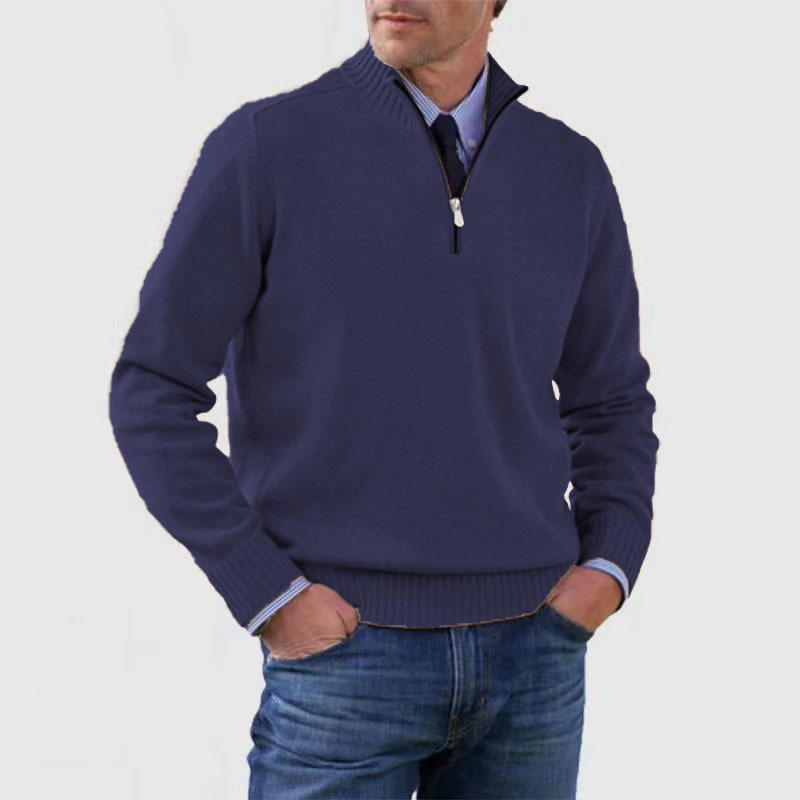 Pull homme à demi-zip coupe décontractée