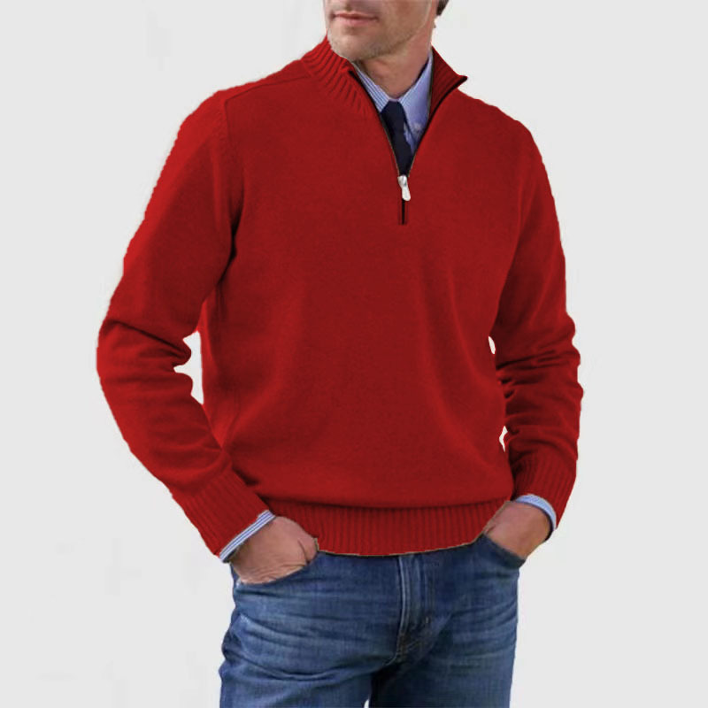 Pull homme à demi-zip coupe décontractée
