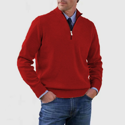 Pull homme à demi-zip coupe décontractée