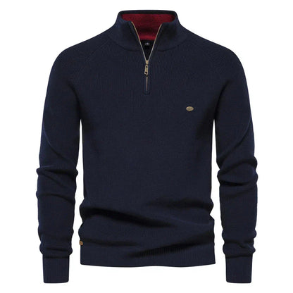 Pull en tricot pour homme, chaud, col montant
