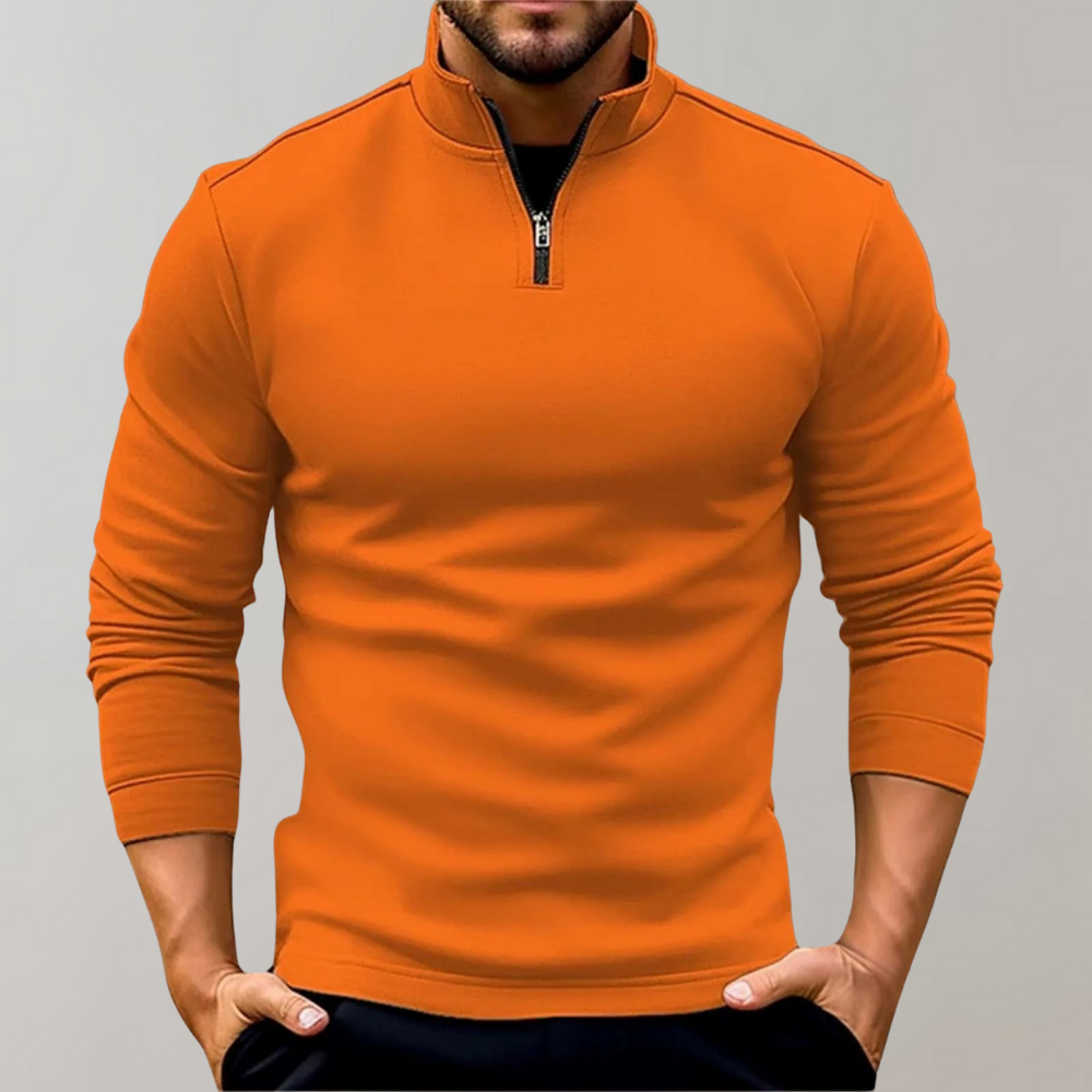 Pull-over homme à manches longues et fermeture éclair
