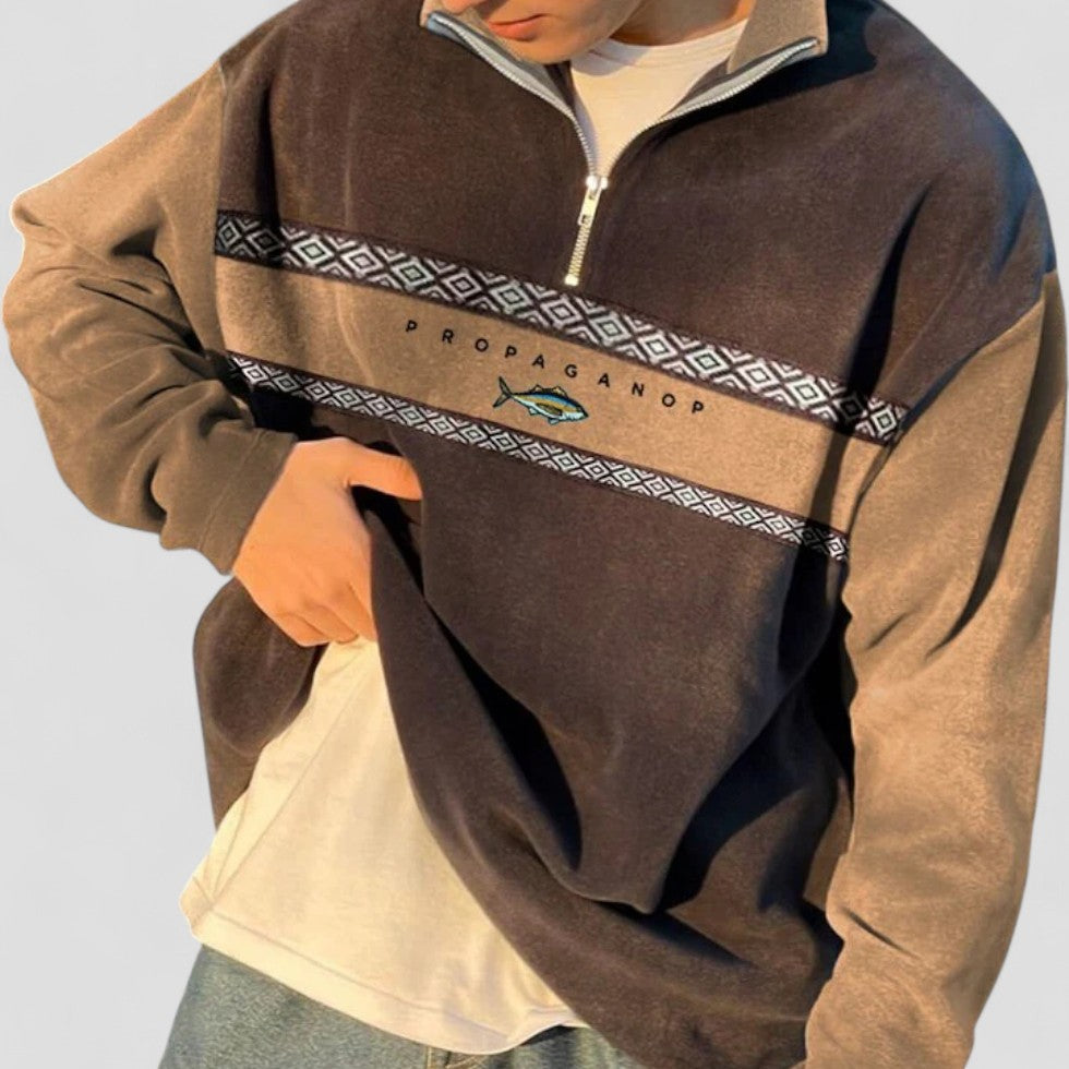 Pull pour homme Décontracté à quart de zip