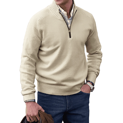 Herren Strickpullover Lässig Halbzipp - IdealeKleiden