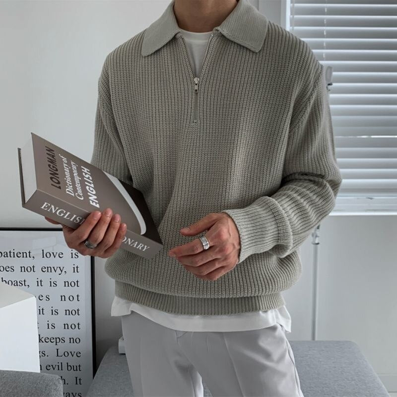 Pull-over demi-zippé pour homme