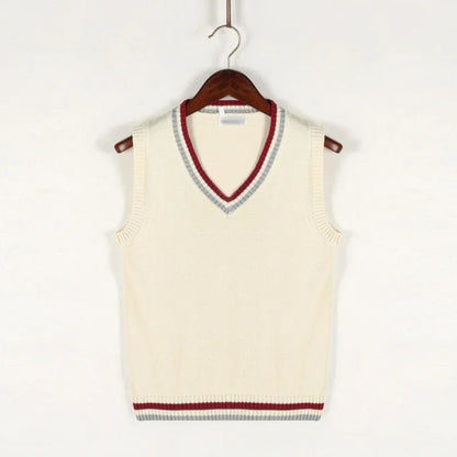 Gilet en tricot sans manches à col en V pour homme