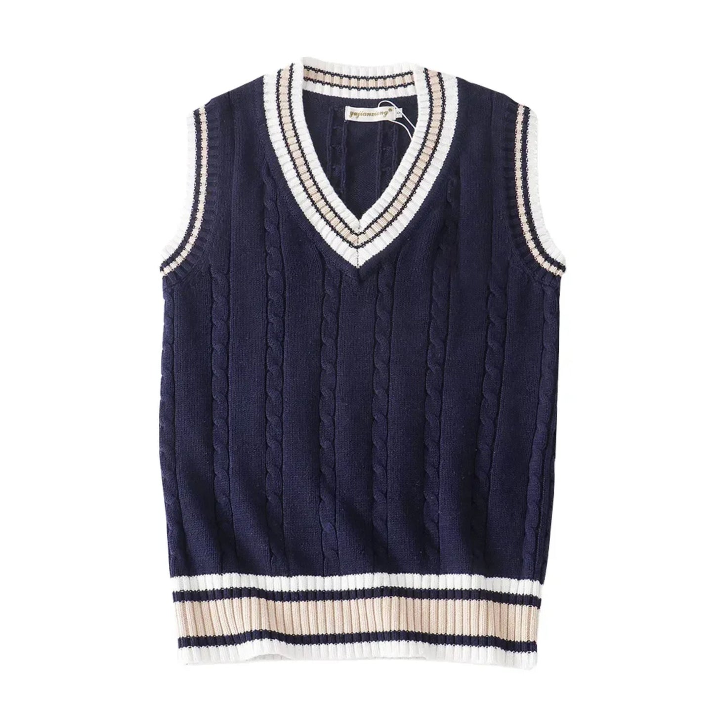 Gilet en tricot sans manches à col en V pour homme