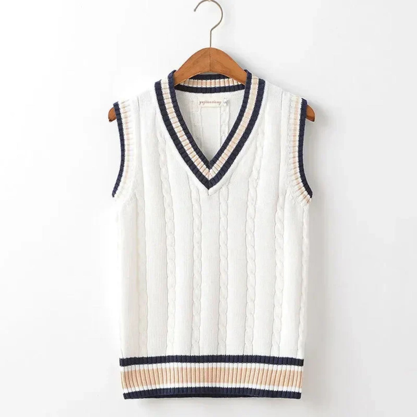 Herren Strickweste Ärmellos V-Ausschnitt Pullover - IdealeKleiden