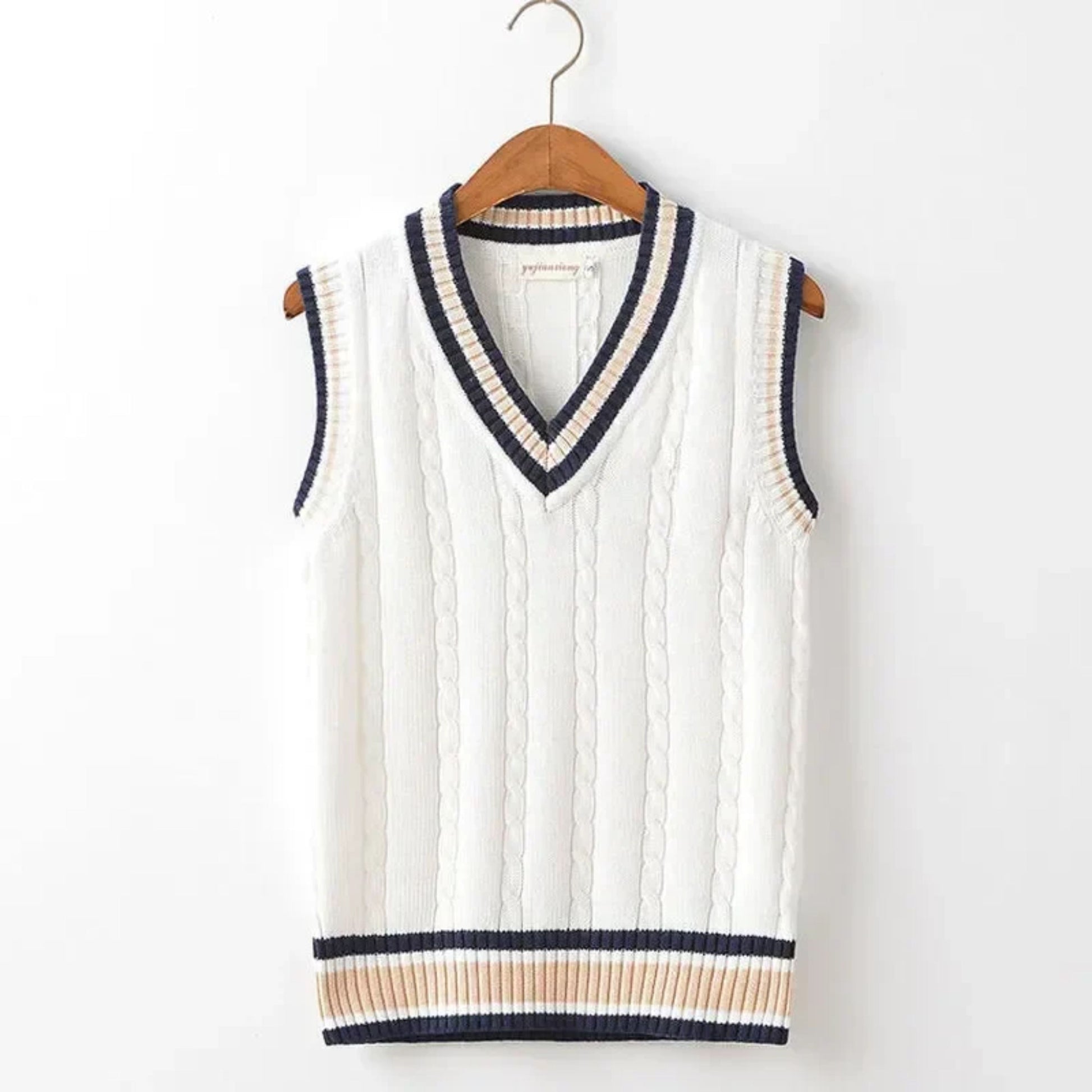 Herren Strickweste Ärmellos V-Ausschnitt Pullover - IdealeKleiden