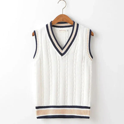 Herren Strickweste Ärmellos V-Ausschnitt Pullover - IdealeKleiden
