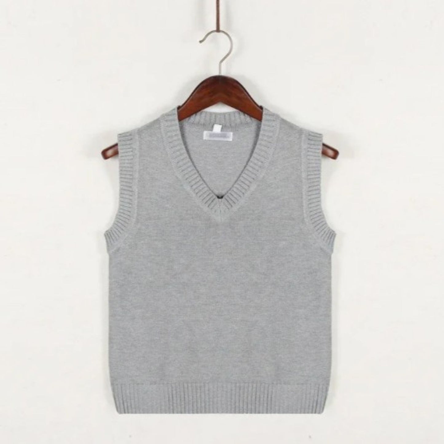 Gilet en tricot sans manches à col en V pour homme