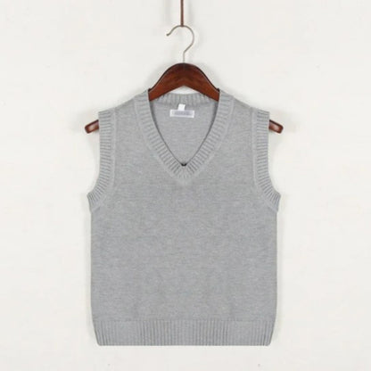Gilet en tricot sans manches à col en V pour homme