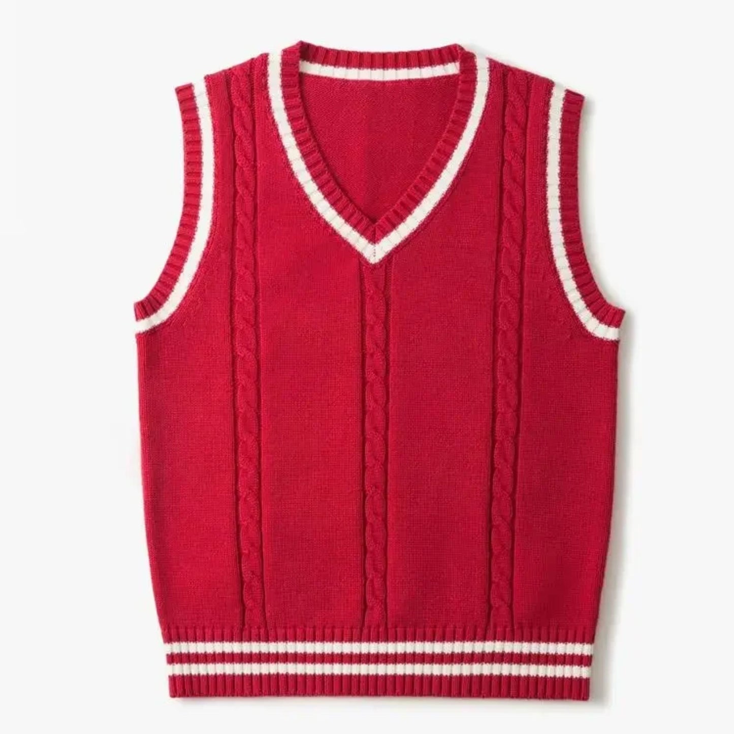 Gilet en tricot sans manches à col en V pour homme