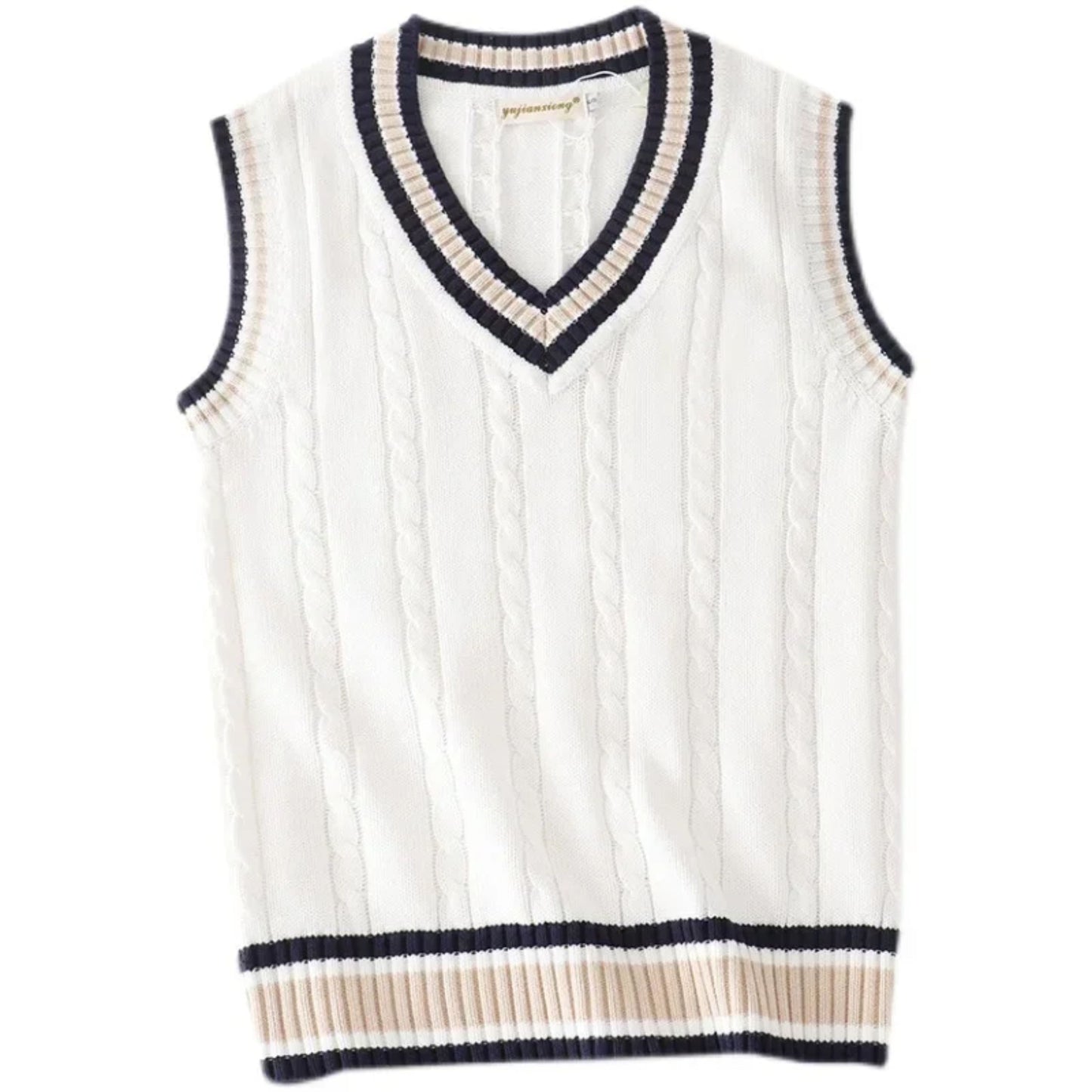 Gilet en tricot sans manches à col en V pour homme