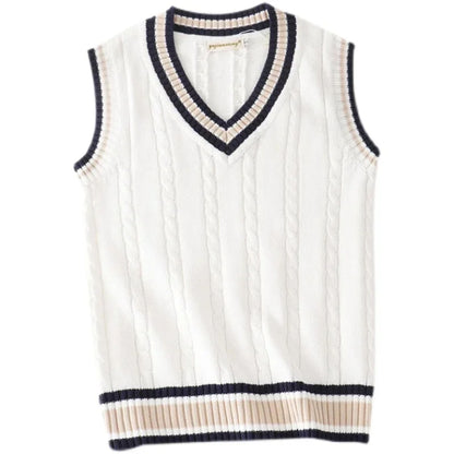 Gilet en tricot sans manches à col en V pour homme