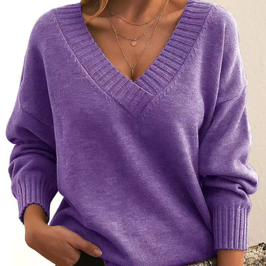Pull pour femme col en V confortable