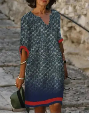 Robe manches longues pour femmes, motif moderne