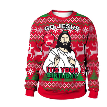 Pull de Noël Homme Drôle Anniversaire de Jésus