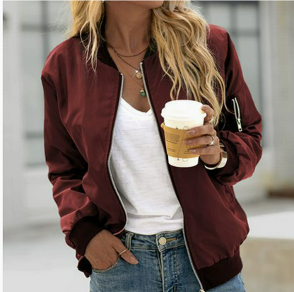 Blouson court zippé pour femme