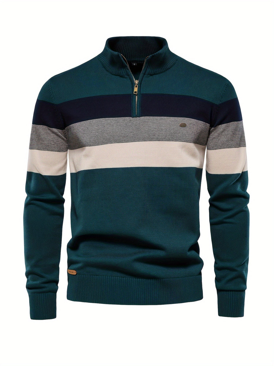 Herren Pullover Halbzipper Strick - IdealeKleiden