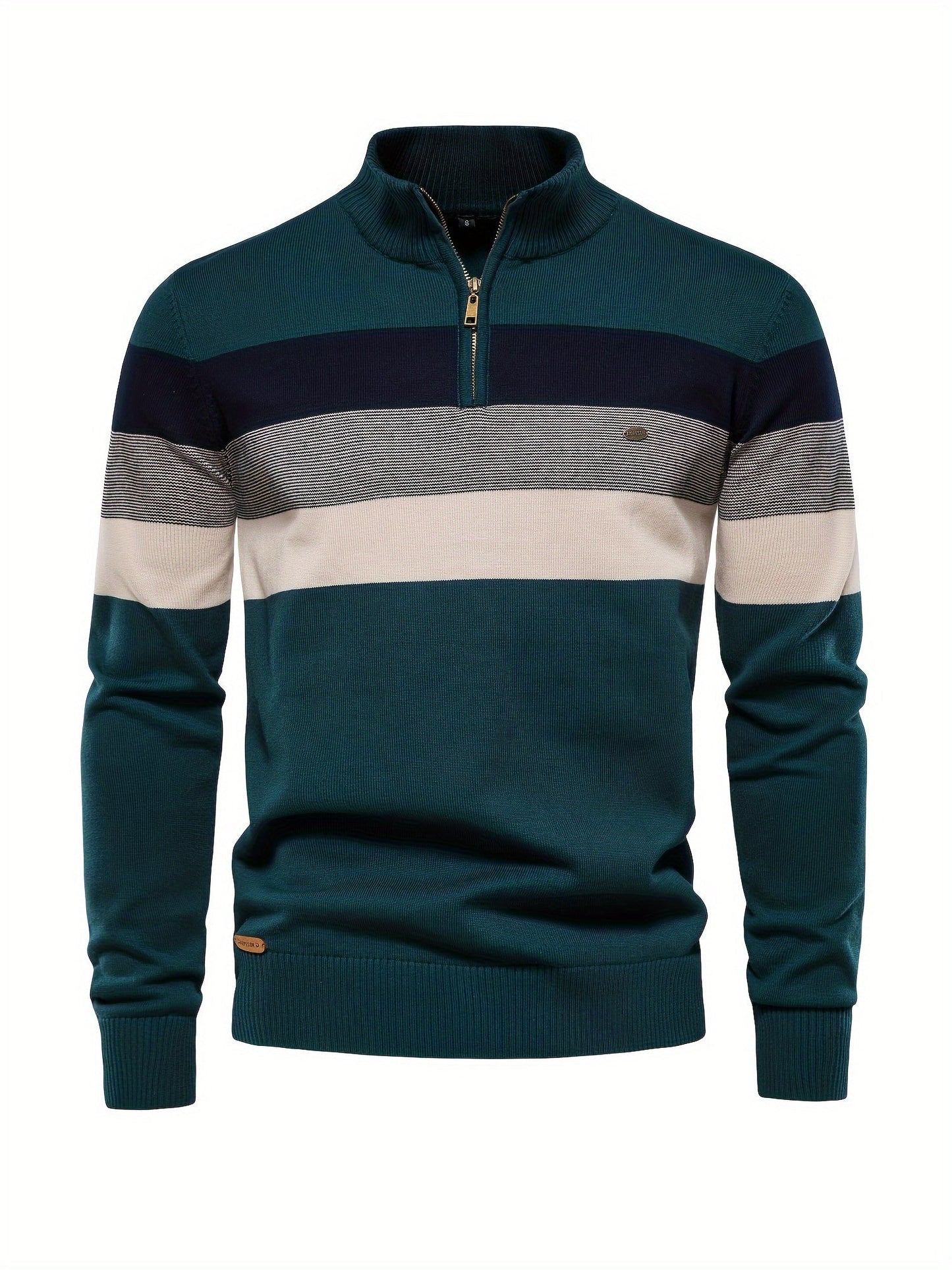 Herren Pullover Halbzipper Strick - IdealeKleiden