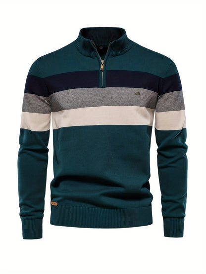 Herren Pullover Halbzipper Strick - IdealeKleiden