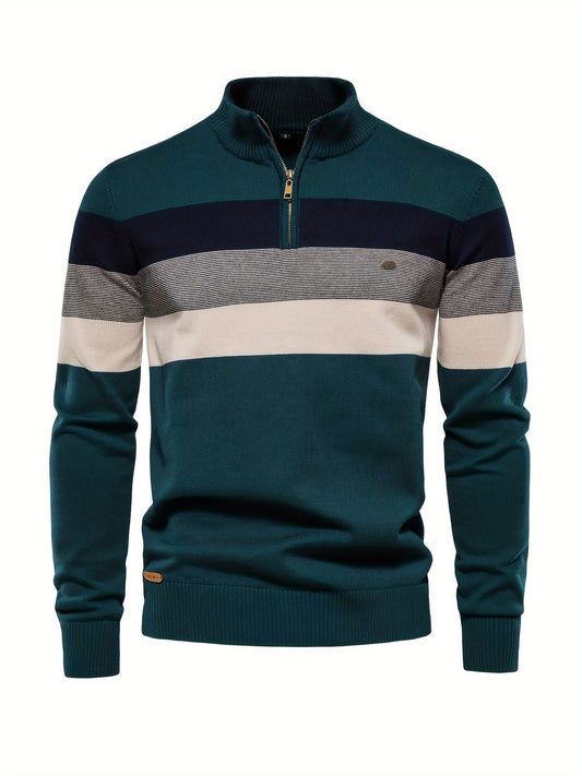 Herren Pullover Halbzipper Strick - IdealeKleiden