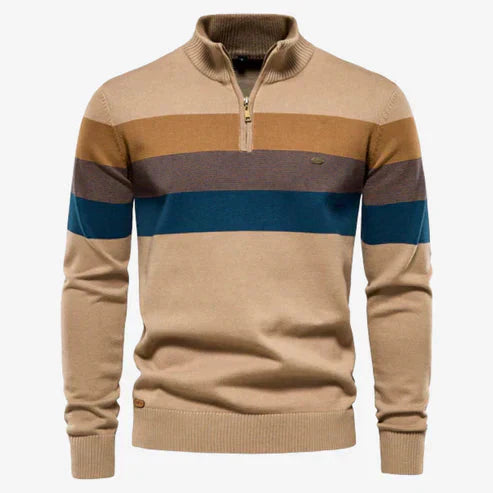 Pull Homme Manches Longues Col Montant Tricot