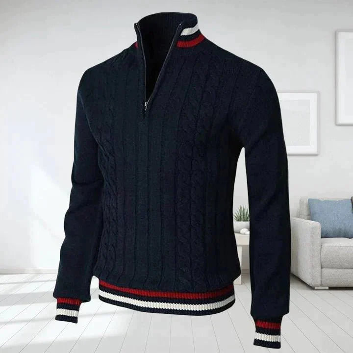 Pull col roulé torsadé pour homme