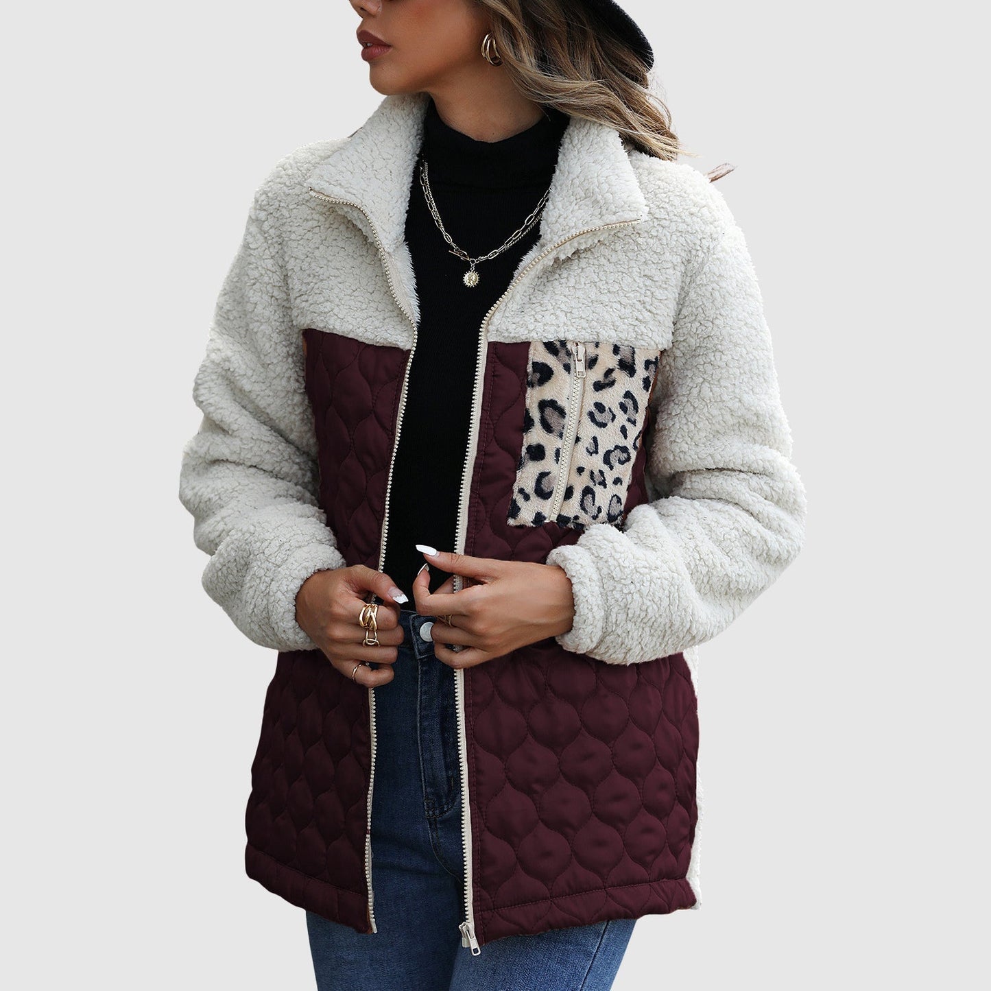 Veste polaire douillette, coupe oversize, avec détails en fausse fourrure