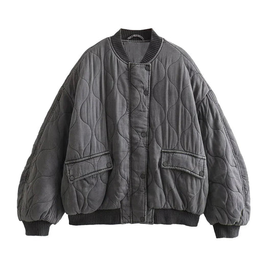 Große Damen Pufferjacke Warm Winter Daunenjacke - IdealeKleiden