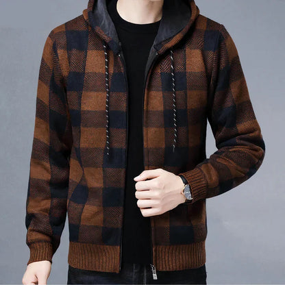 Veste Homme Carreaux Veste à Capuche Moderne