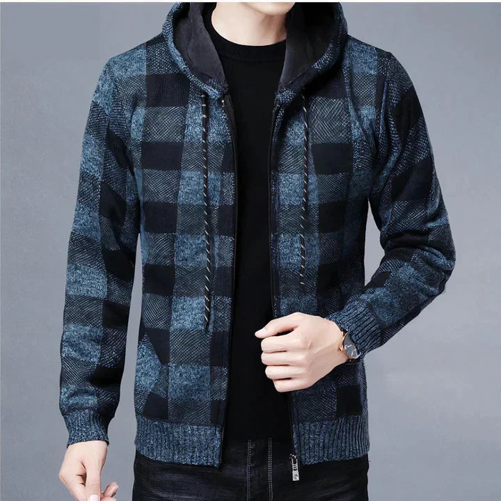 Veste Homme Carreaux Veste à Capuche Moderne