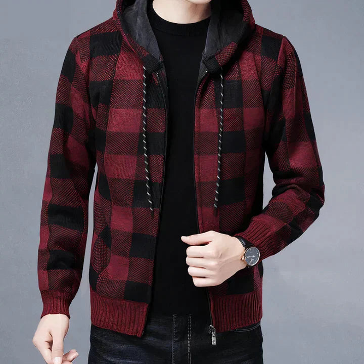 Veste Homme Carreaux Veste à Capuche Moderne
