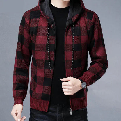 Veste Homme Carreaux Veste à Capuche Moderne