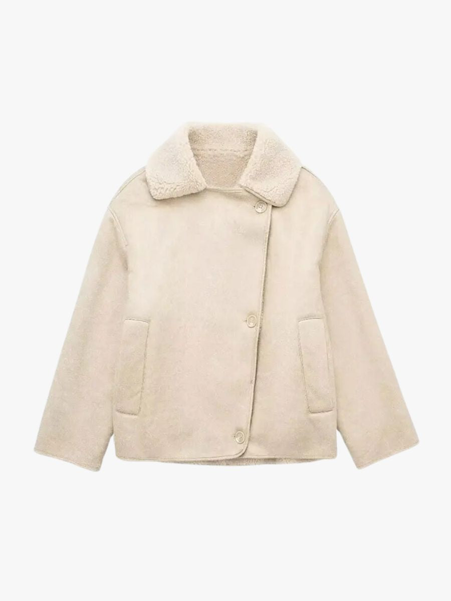 Blouson en cuir tendance avec doublure en polaire