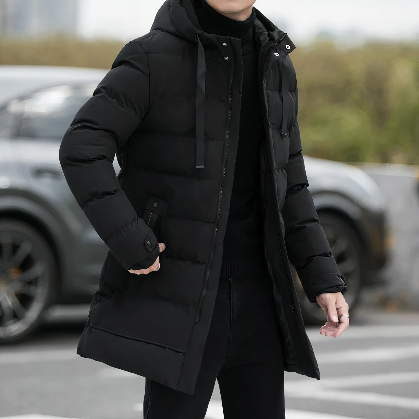 Parka chaud pour homme à capuche
