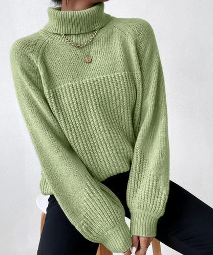 Pull doux pour femme à col roulé chaud