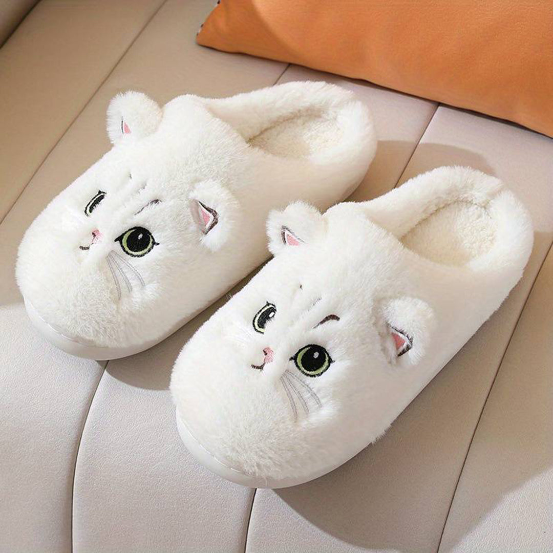 Chaussons souples pour femmes en forme de chat