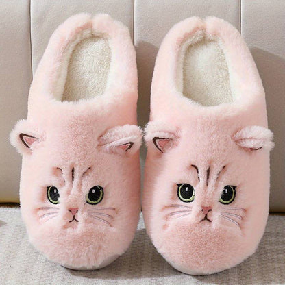 Chaussons souples pour femmes en forme de chat