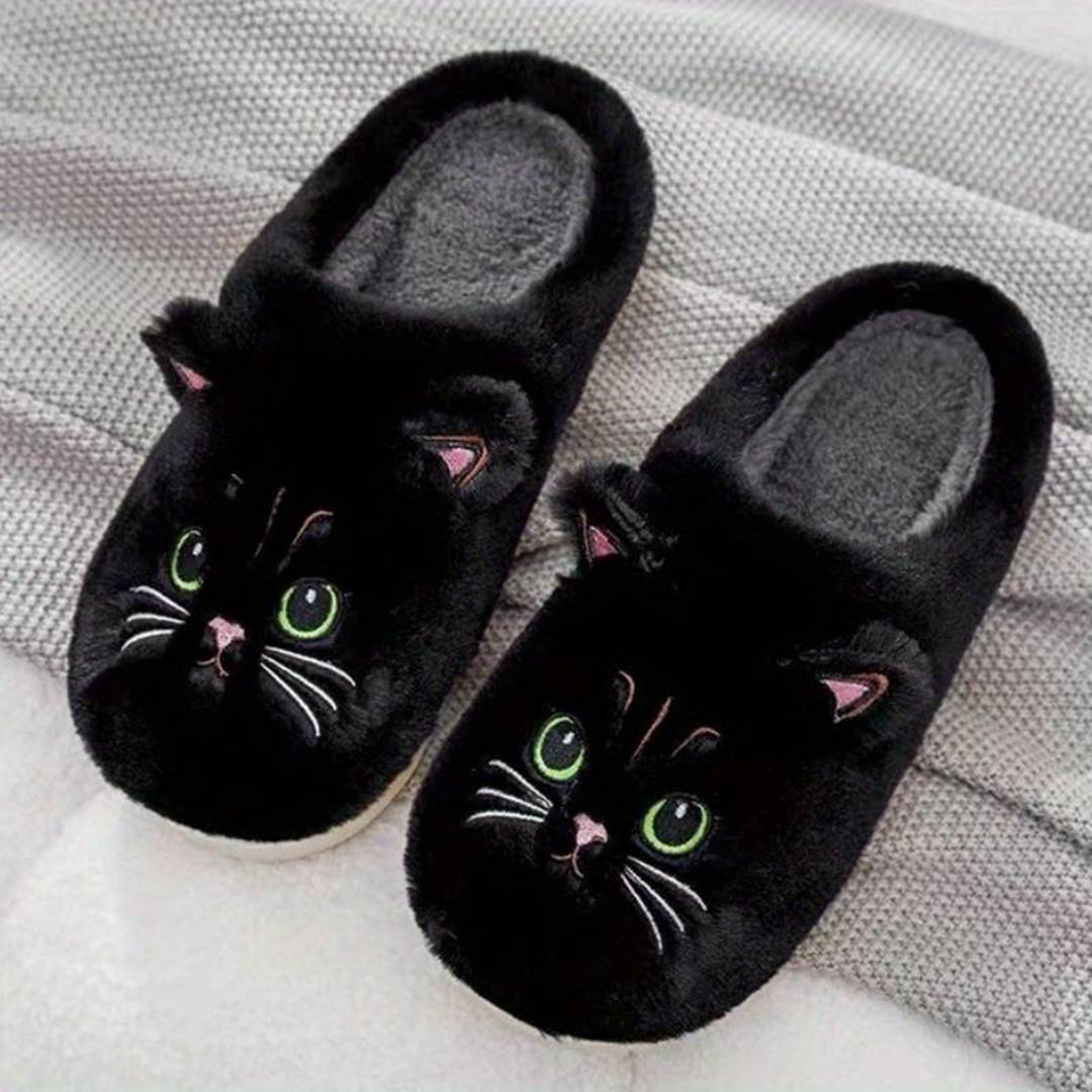 Chaussons souples pour femmes en forme de chat